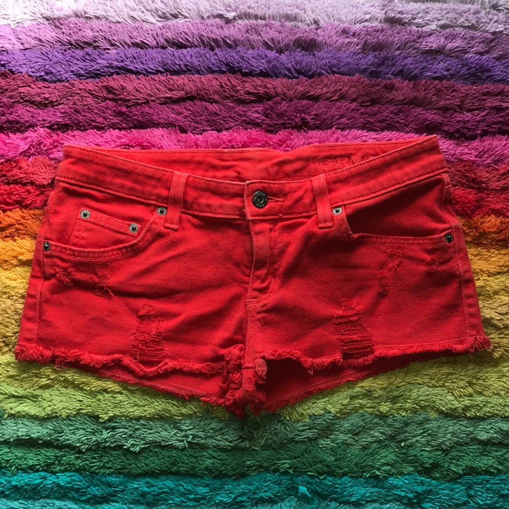 Carmar RED Denim Shorts SZ 27 🚨🔥